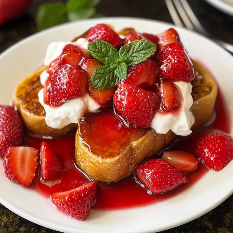 Angel Food Cake French Toast with Strawberries