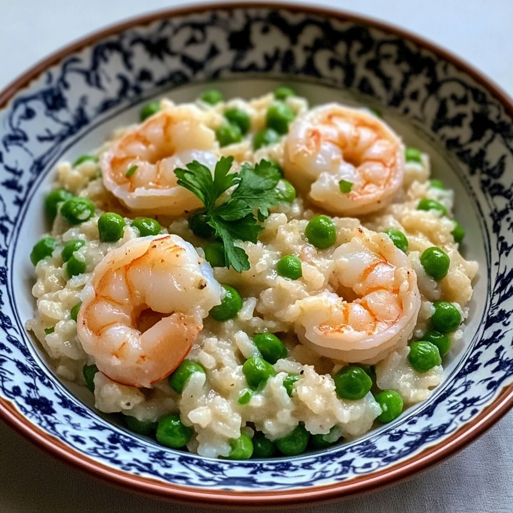 Shrimp Risotto with Peas