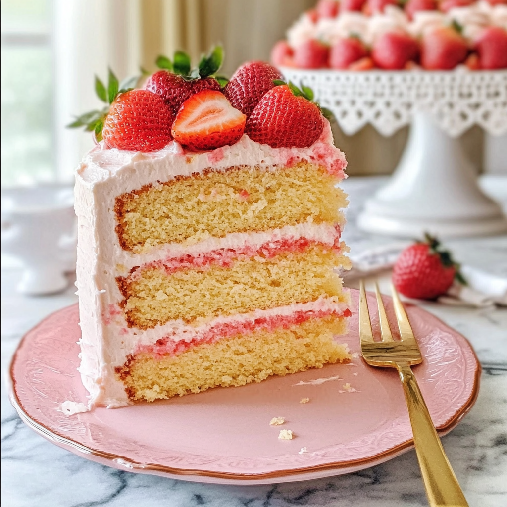 Strawberry Lemonade Layer Cake Recipe