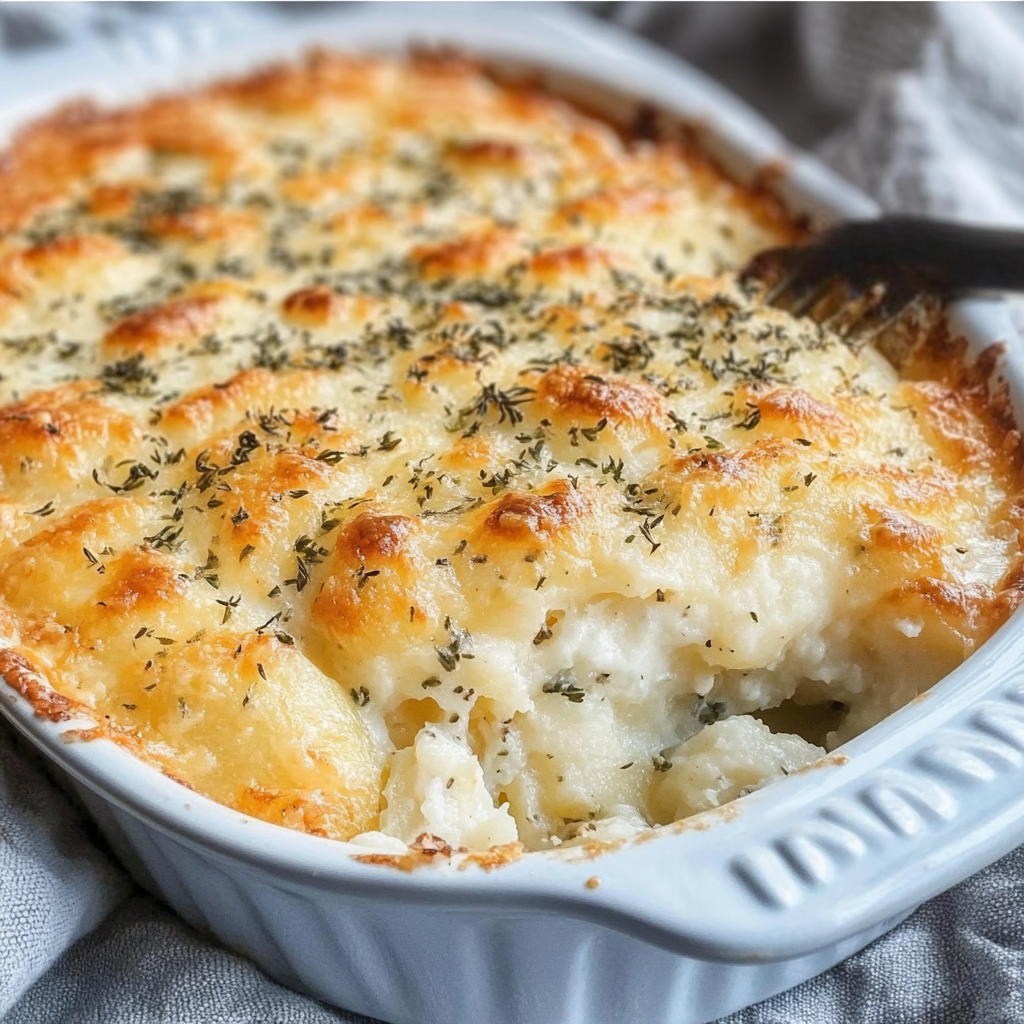 Cheesy Herb-Infused Potato Bake Recipe