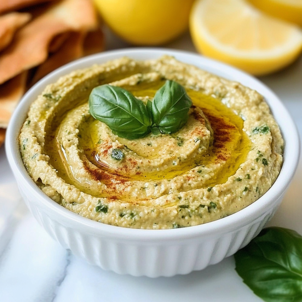 Lemon Basil Hummus Recipe for a Flavorful Snack