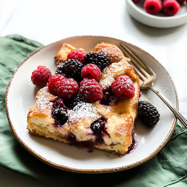 Berries and Cream Overnight French Toast Bake