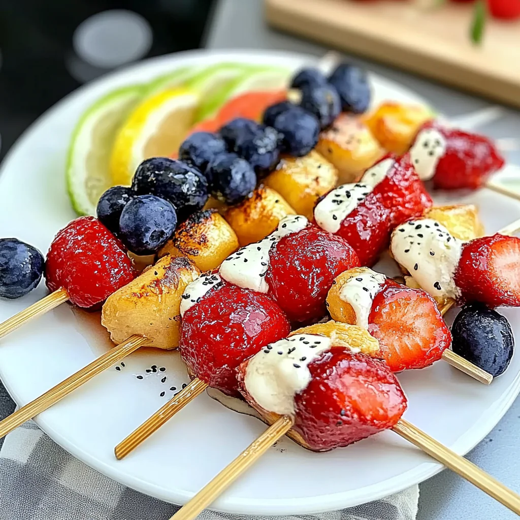Red, White and Blue Fruit Kabobs Recipe