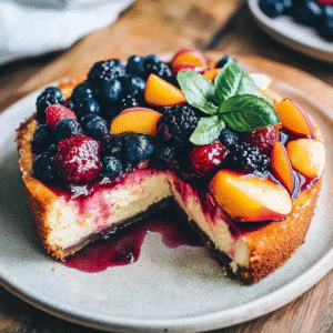 Berry Peach Cheesecake Recipe