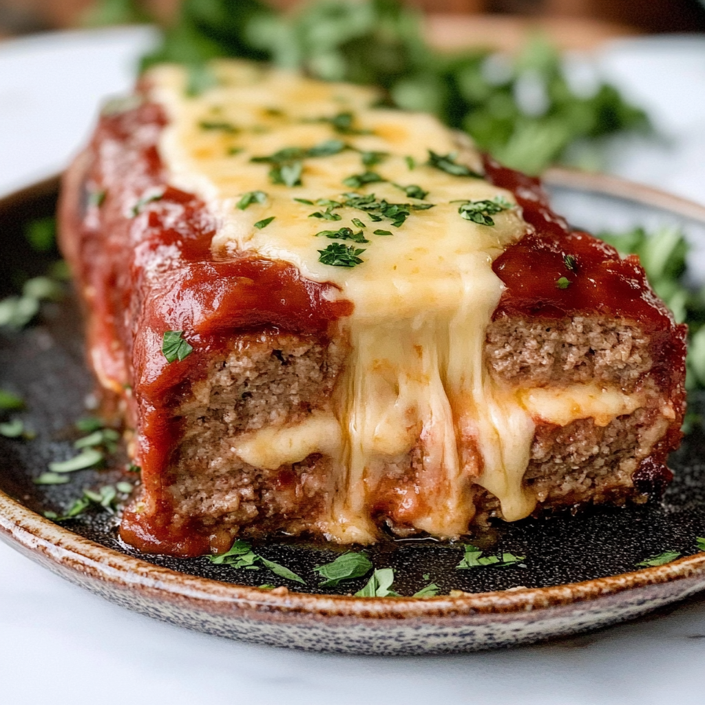 Stuffed Meatloaf with Mozzarella