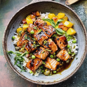 Orange Ginger Salmon Bowls
