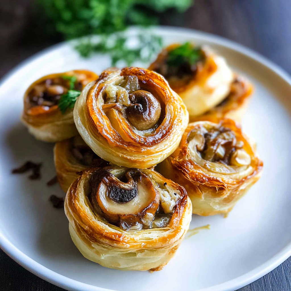 Mushroom Puff Pastry Pinwheels Recipe