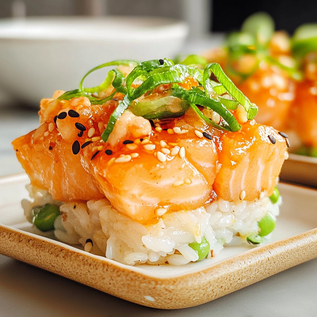 Crispy Rice with Spicy Salmon