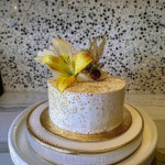 White Cake with Gold Accent Recipe