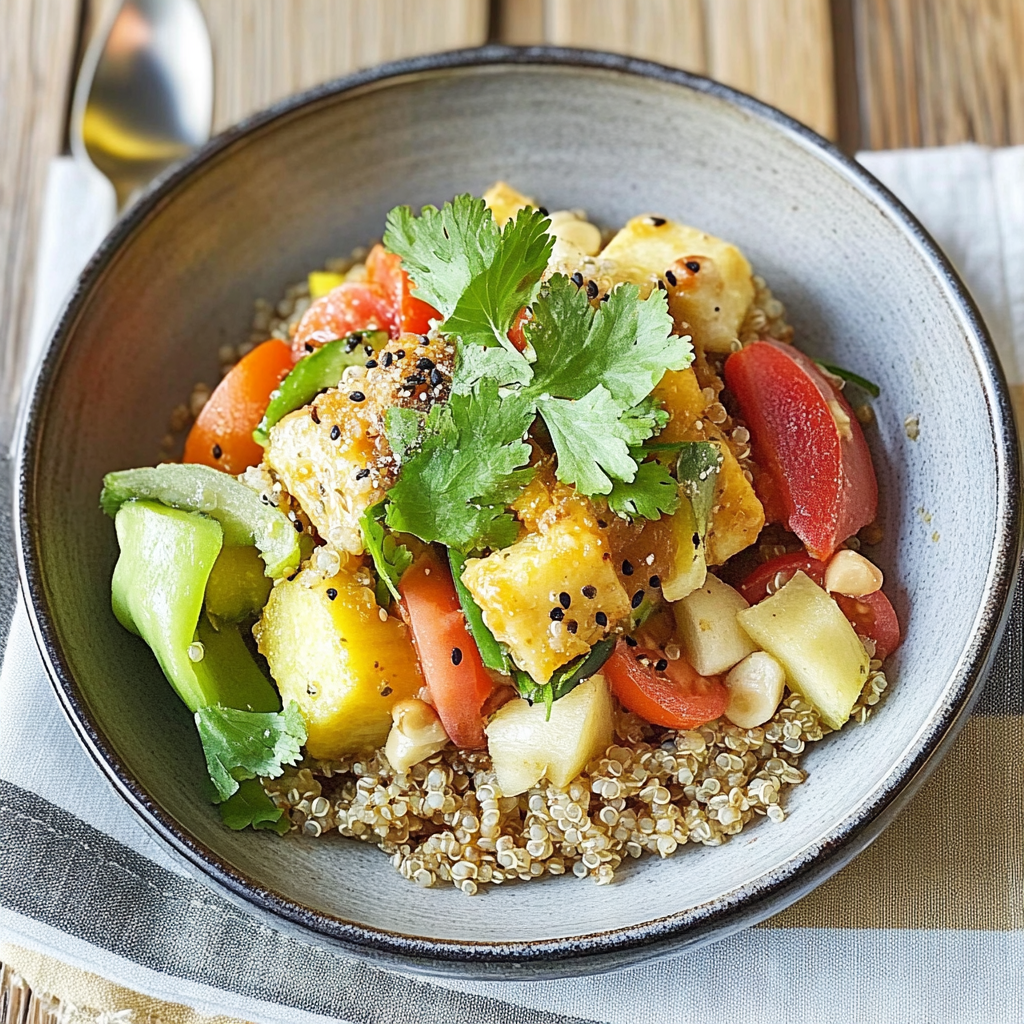 Bol de Quinoa cubain à l’ananas