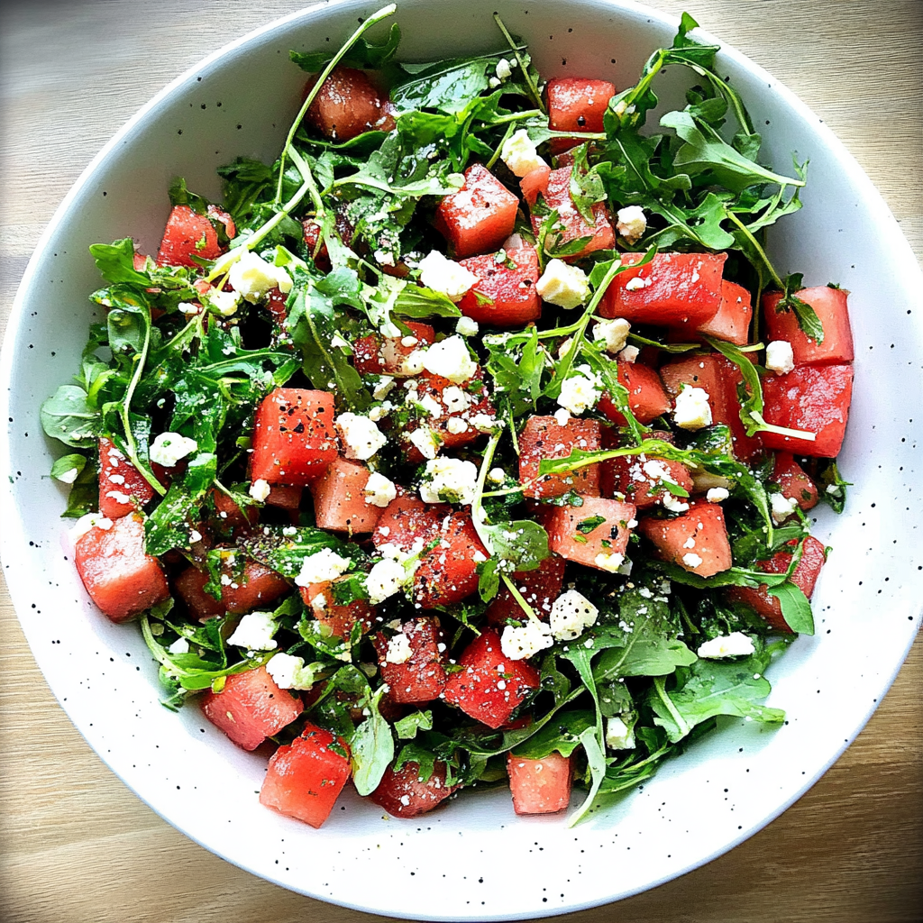 Watermelon Feta Mint Salad Recipe