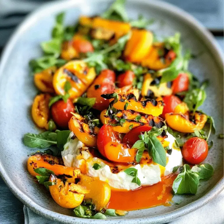 Grilled Peach Burrata Salad Recipe