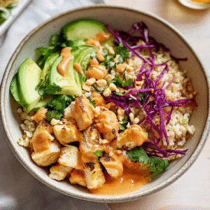 Peanut Chicken Protein Bowls