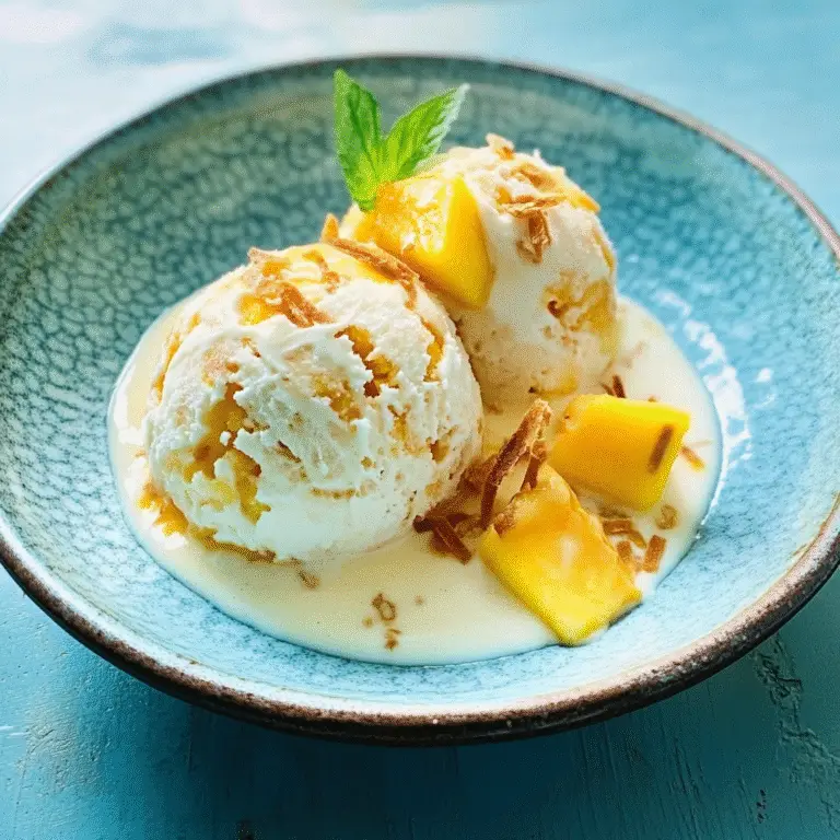Mango Coconut No-Churn Ice Cream Recipe