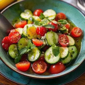 Cucumber Salad with Tomatoes and Mint Recipe