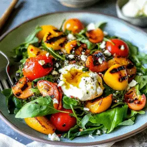 Grilled Peach and Burrata Salad Recipe