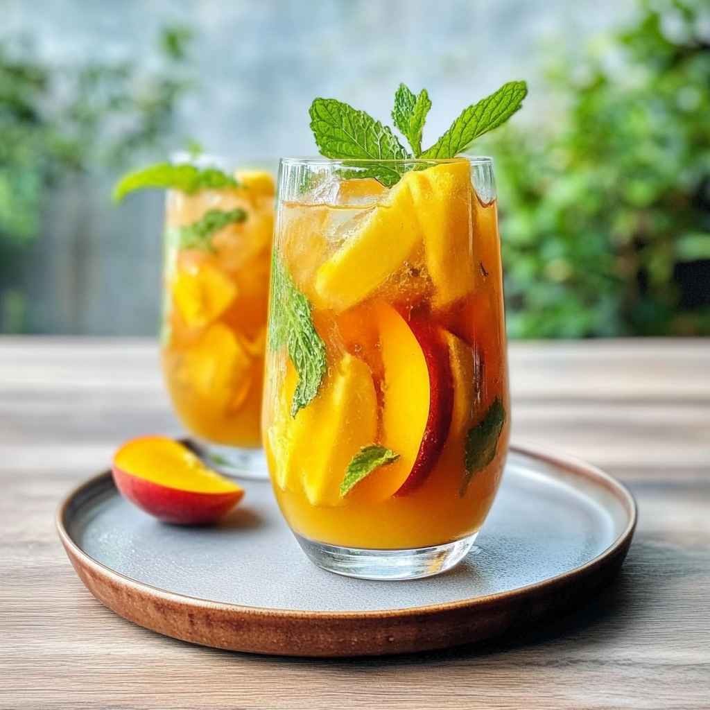 Peach Iced Tea with Mint Recipe