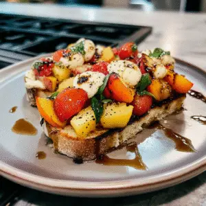 Peach Bruschetta with Balsamic Glaze Recipe