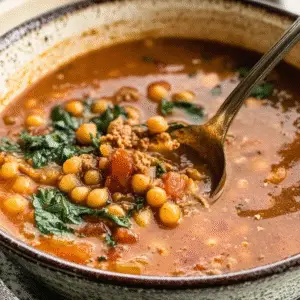 Lamb Shawarma Chickpea Soup