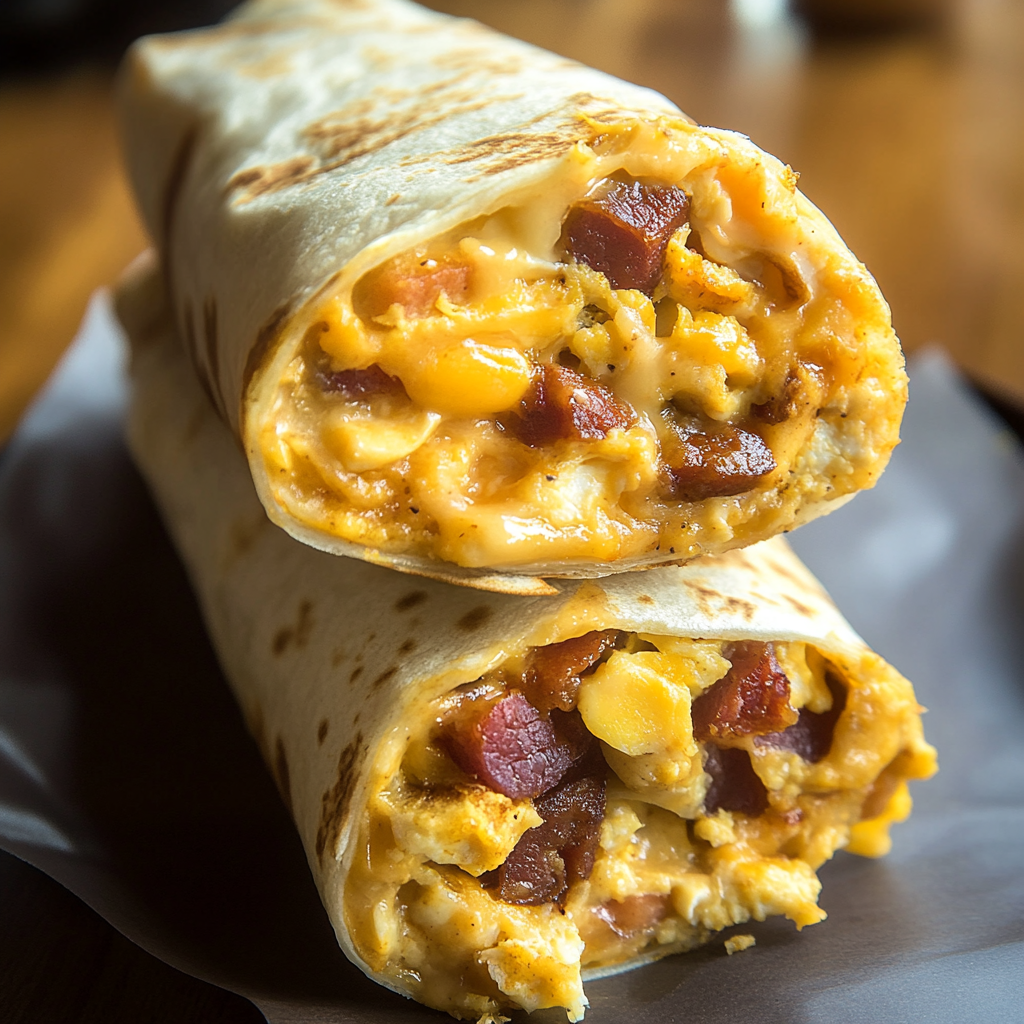 Bacon Egg Cheese Breakfast Burrito Recipe