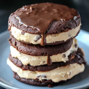 Ice Cream Sandwiches with Brownie Cookies Recipe
