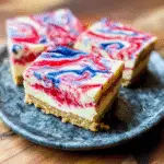 Red, White & Blue Cheesecake Swirled Bars