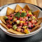Fruit Salsa with Cinnamon Sugar Tortilla Chips