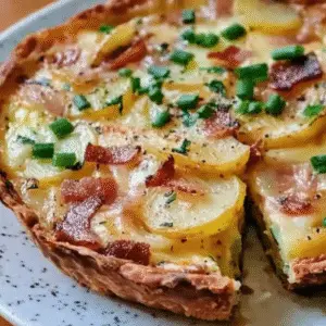 Potato, Bacon and Green Onion Quiche Recipe