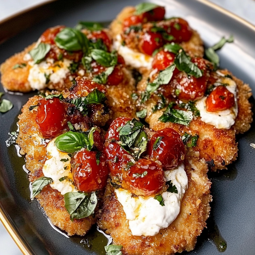 Italian Basil Chicken Cutlets & Burrata Recipe