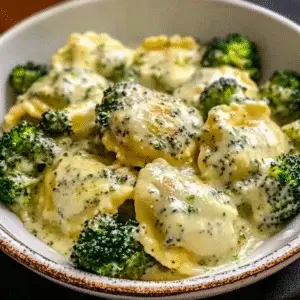 Creamy Date Night Broccoli Alfredo Ravioli
