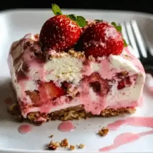 Strawberry Pretzel Ice Cream Cake Recipe