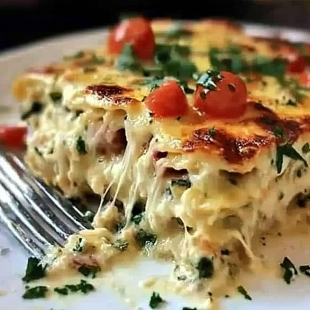 White Chicken Caprese Lasagna Recipe