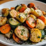 Garlic Herb Roasted Potatoes, Carrots & Zucchini