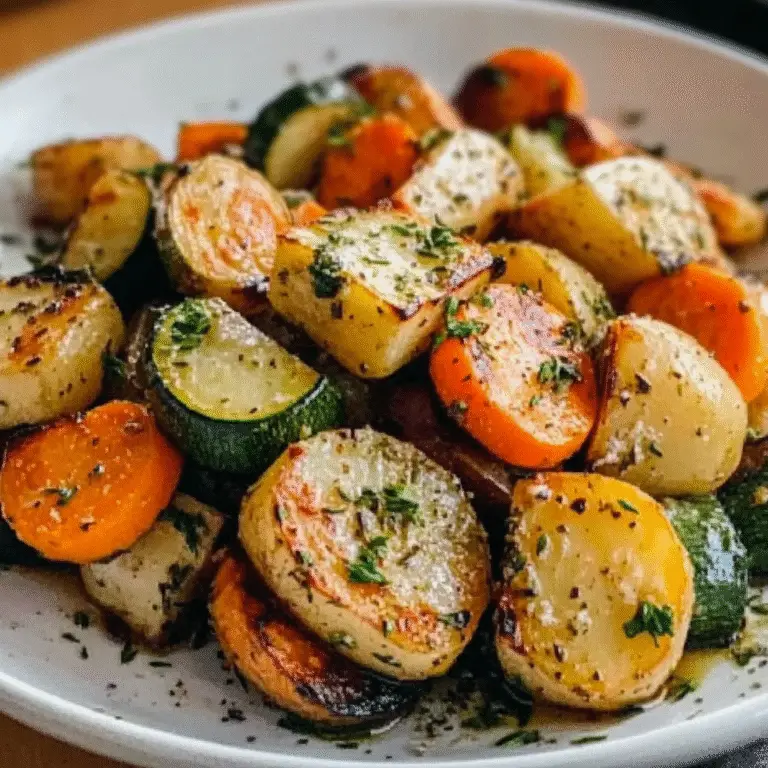Garlic Herb Roasted Potatoes, Carrots & Zucchini