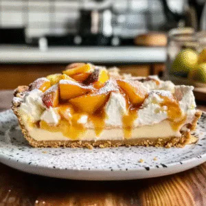 Peaches and Cream Pretzel Pie Recipe