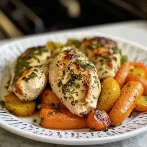 Garlic Herb Chicken with Caramelized Carrots