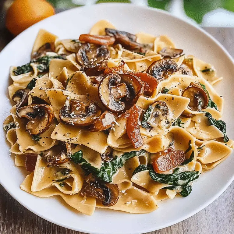 Creamy Mushroom Spinach Pasta