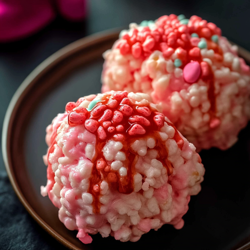 Marshmallow Rice Bubbles Halloween Brains Recipe