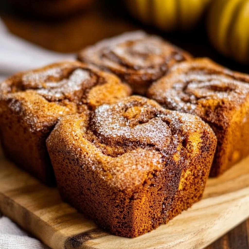 Mini Pumpkin Bread with Cinnamon Swirl Recipe