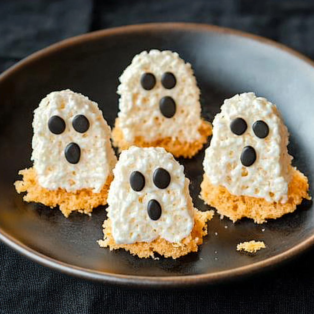 Rice Krispie Treat Ghosts