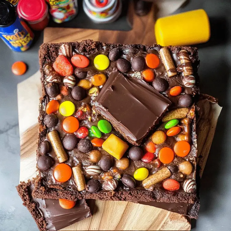 Leftover Halloween Candy Brownies