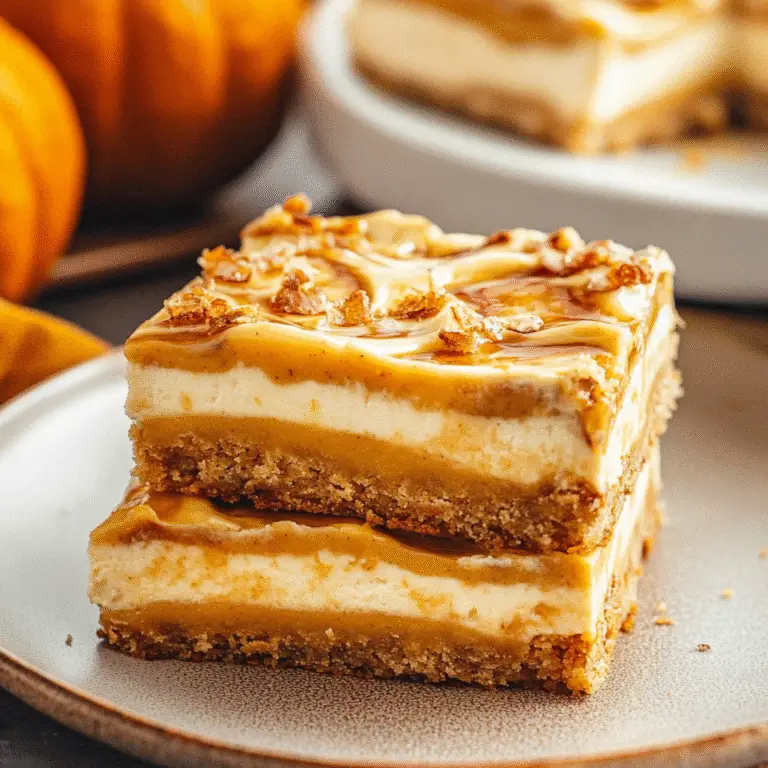 Delicious Swirled Pumpkin Cheesecake Bars