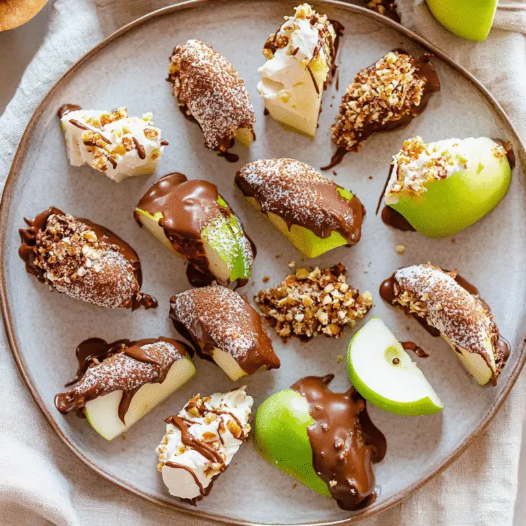 Chocolate Dipped Apple Slices Treat Recipe