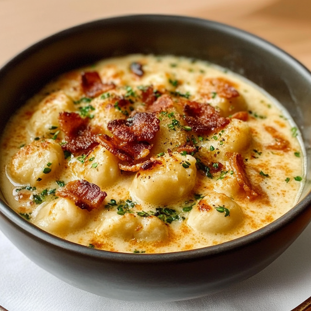 Bacon Cheddar Gnocchi Soup Recipe
