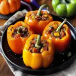 Jack-O’-Lantern Stuffed Peppers