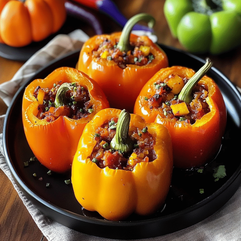 Jack-O’-Lantern Stuffed Peppers