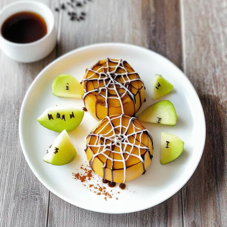 Halloween Caramel Apple Spider Webs Recipe