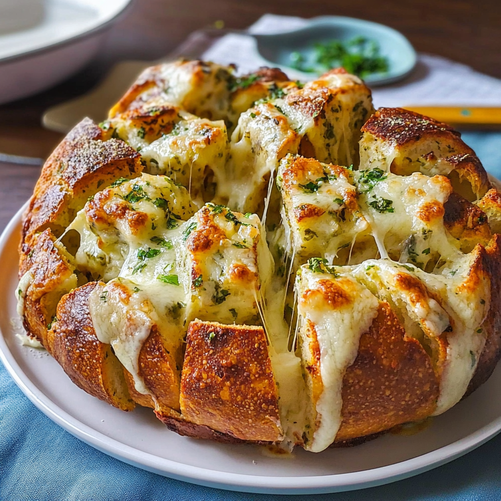 Cheesy Pull-Apart Garlic Bread Recipe