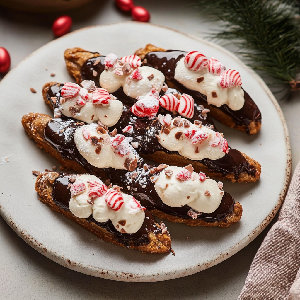 Candy Cane Crunch Peppermint Cheesecake Cannoli