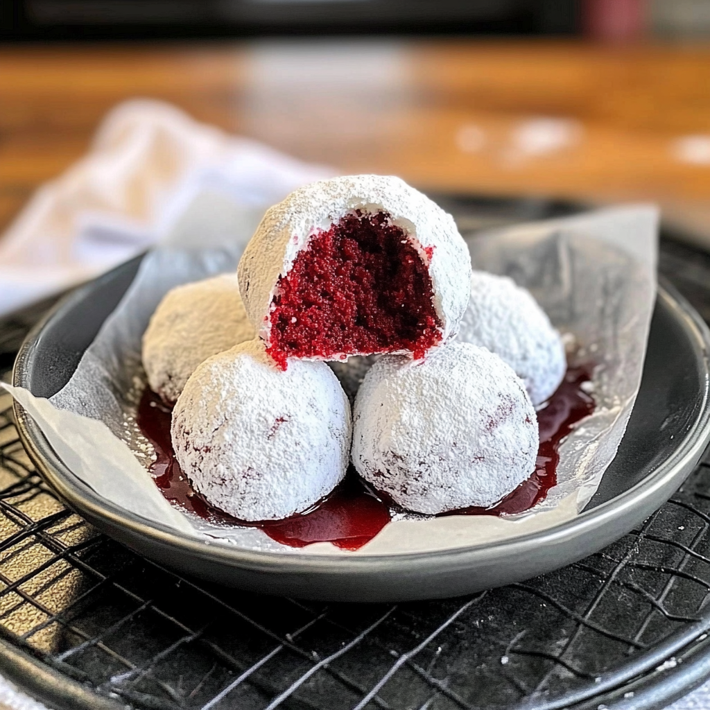 Red Velvet Snowball Cookies Recipe